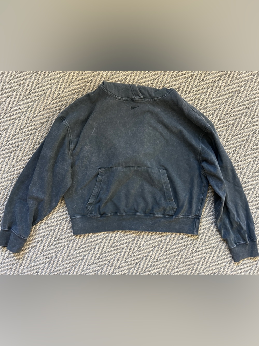 Nike Washed Black Pullover Sweatshirt with Swoosh